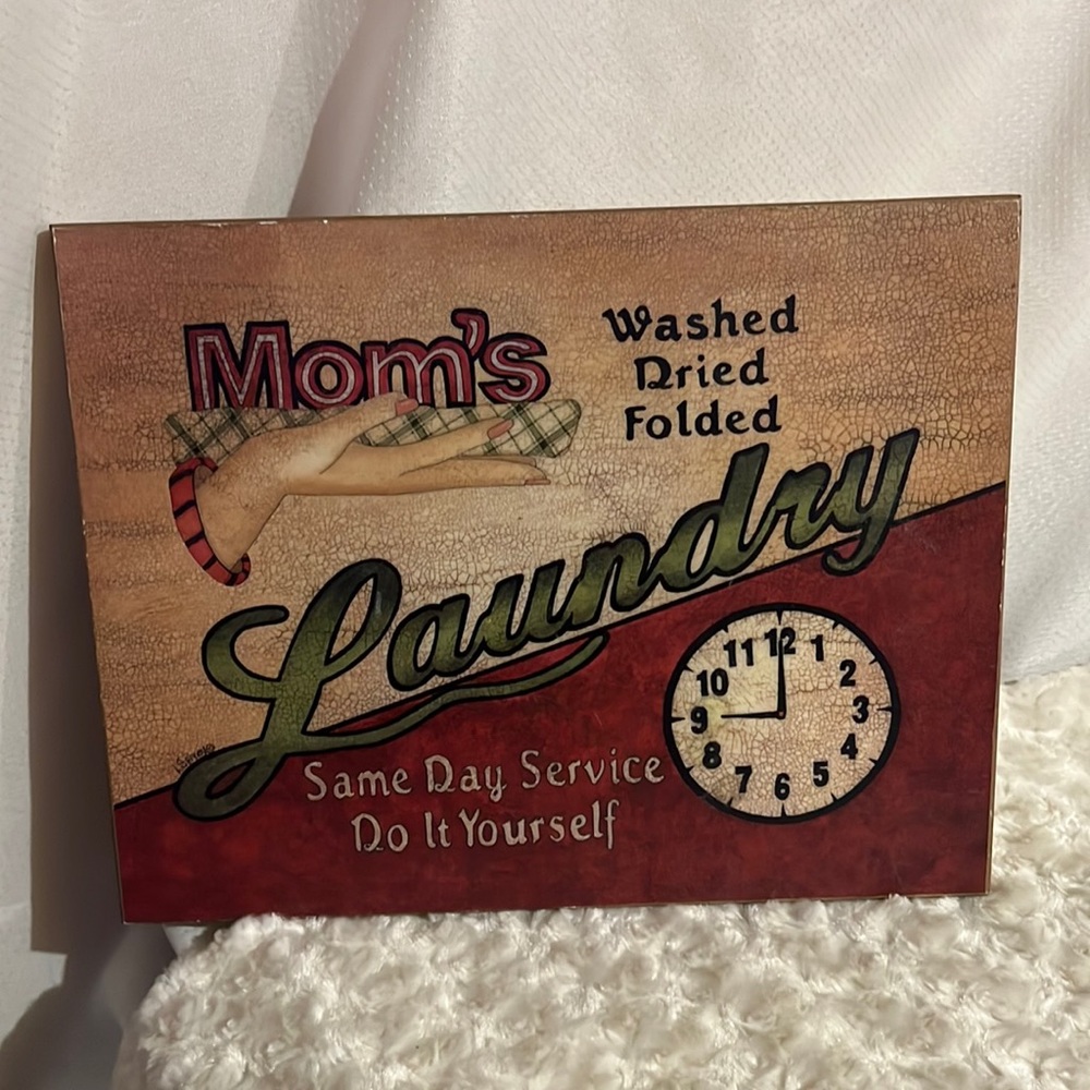Laundry Sign - solid wood sign wash room